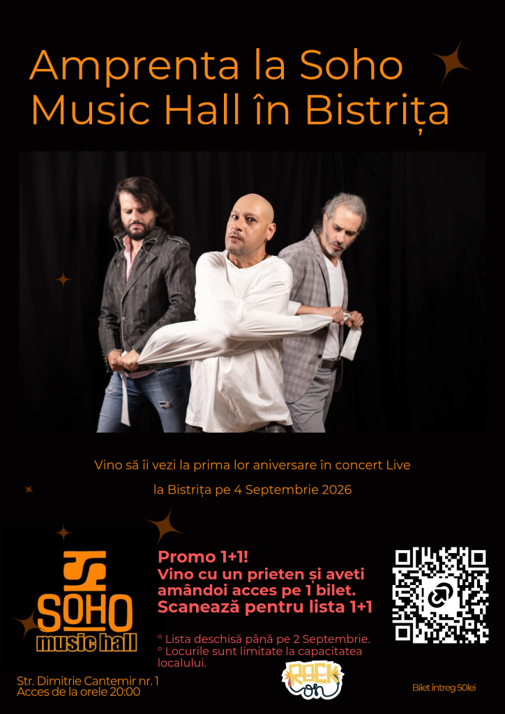 Afiș concert Amprenta la Soho Music Hall, Bistrița